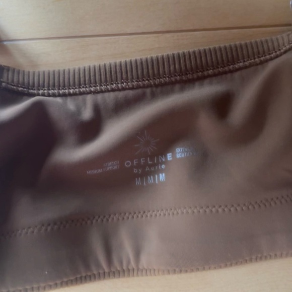 OFFLINE By Aerie Ribbed Square Neck Sports Bra in Cedar Expedition - Picture 5 of 9